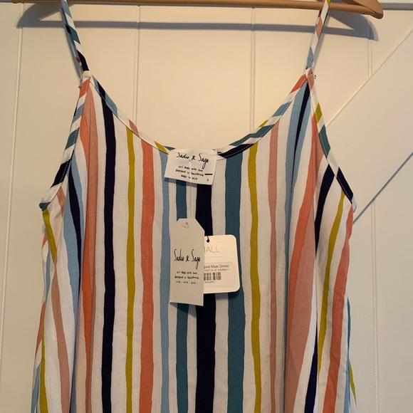 NWT beachy striped maxi dress women’s size small - Picture 2 of 7